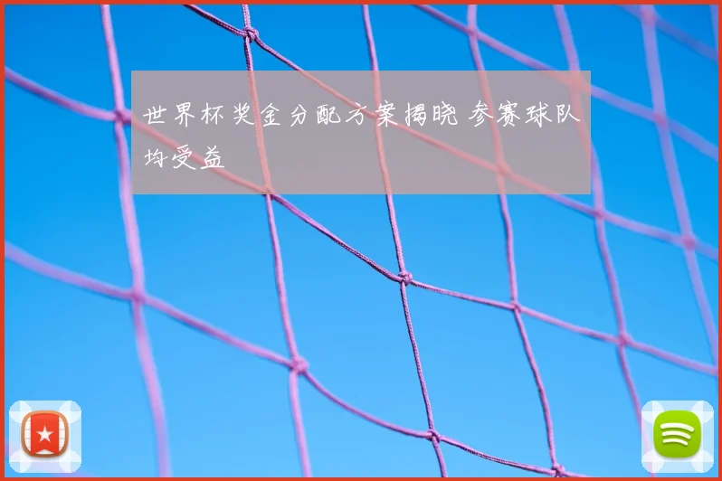 世界杯奖金分配方案揭晓 参赛球队均受益